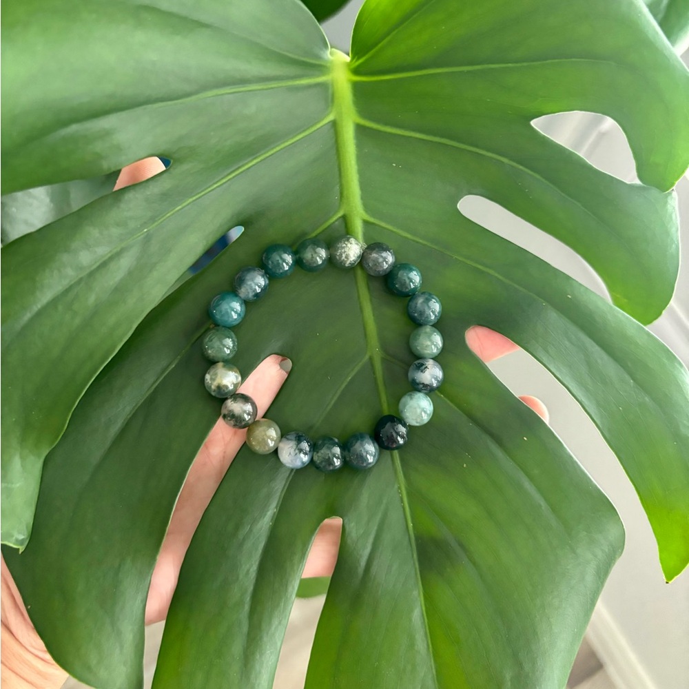 Moss Agate bracelet (one) - Picture 3 of 3
